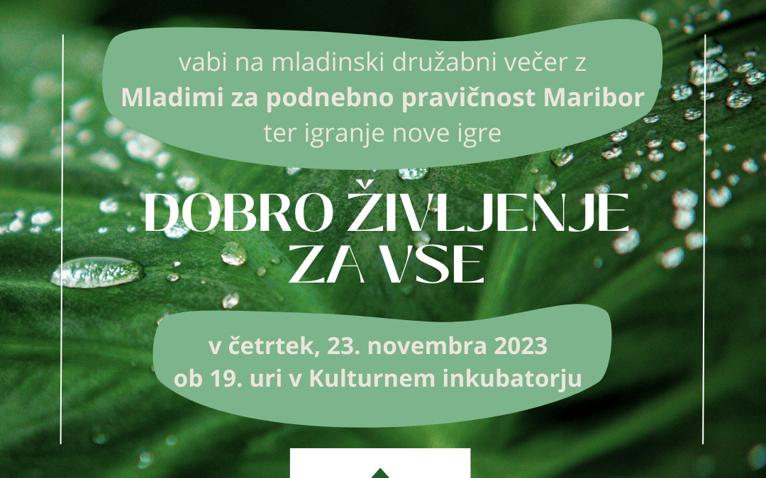 Mladinski družabni večer: Igramo po pravilu »Dobro življenje za vse«