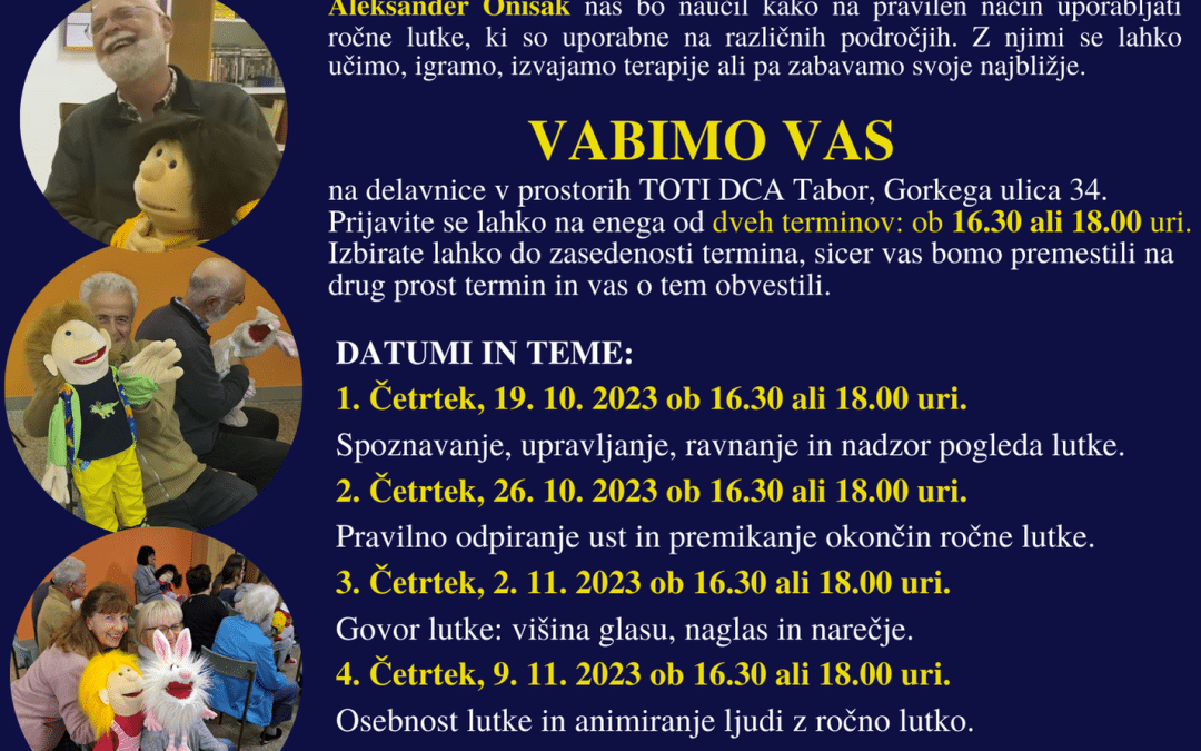Brezplačne delavnice z ročnimi lutkami!
