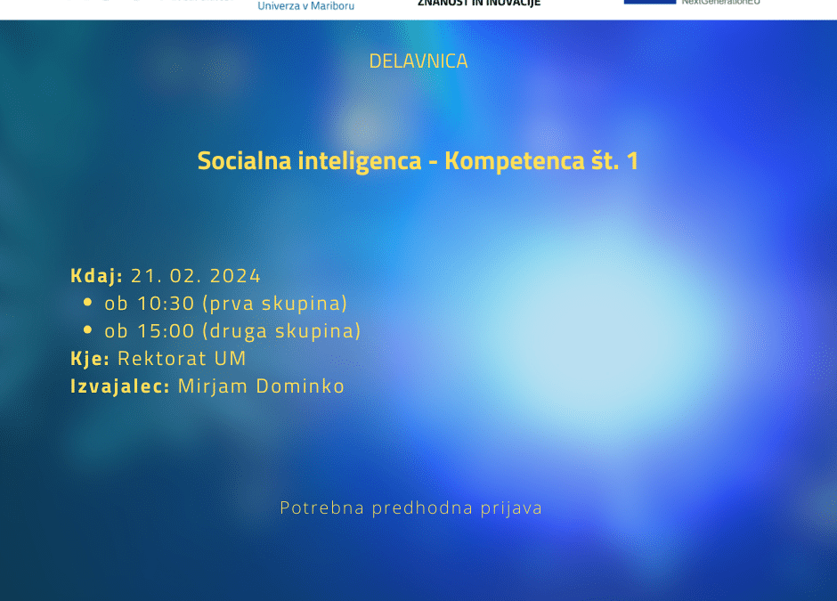 Delavnica – Socialna inteligenca, kompetenca št. 1