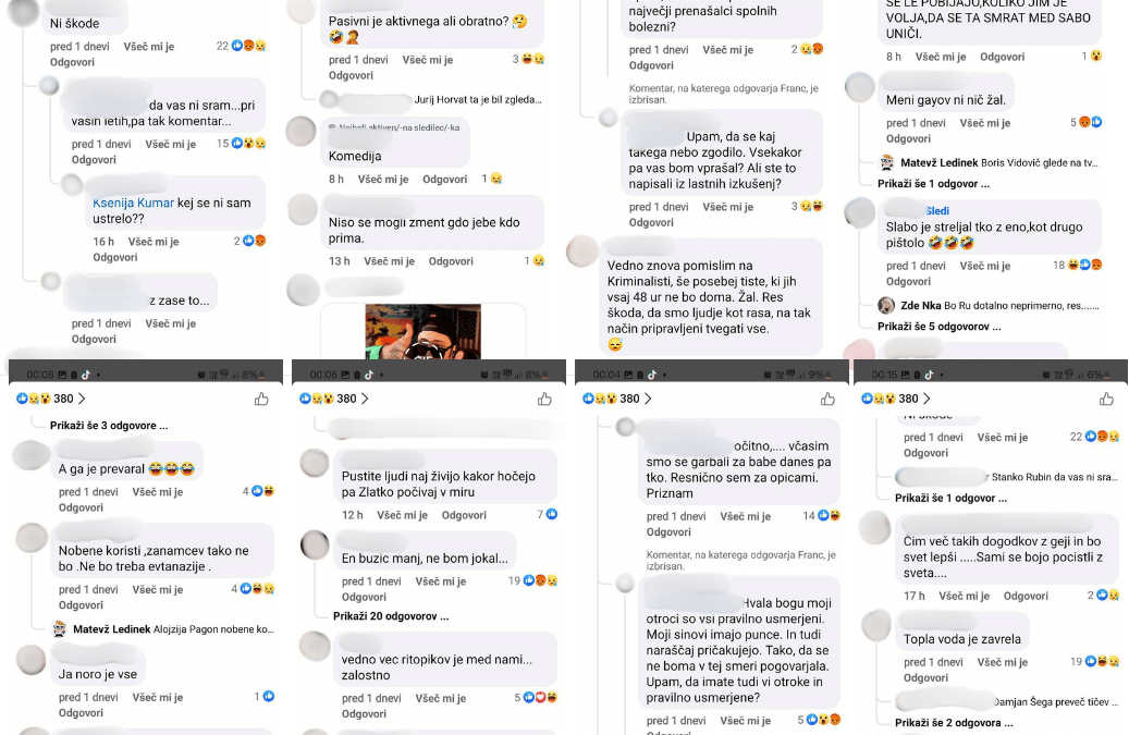 FOTO: Okrutni komentarji na Facebooku: Smo Slovenci izrazito homofoben narod?