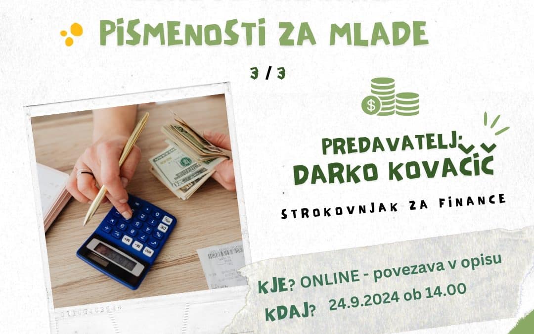 Brezplačen voden e-tečaj za mlade: Osnove finančne pismenosti
