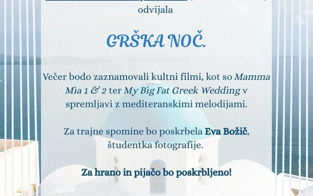 Grška noč v Mariboru: Ko zadiši po Mediteranu