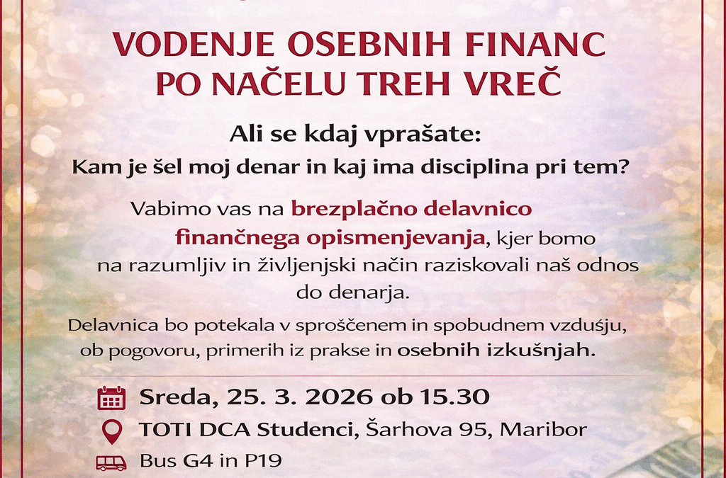 VODENJE OSEBNIH FINANC PO NAČELU TREH VREČ