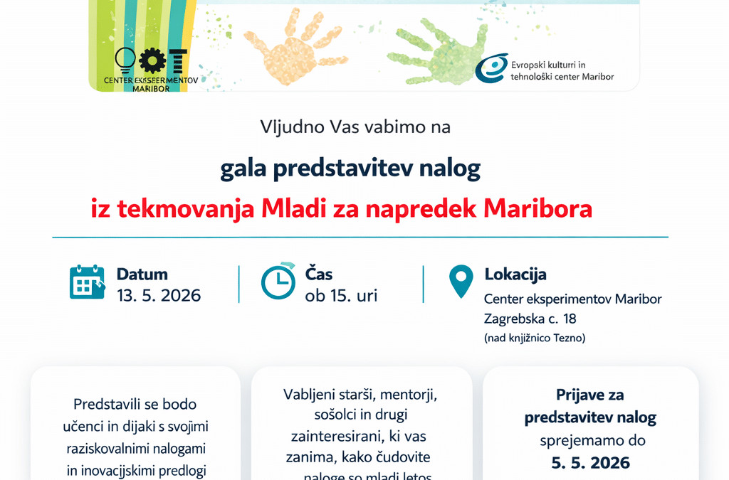 Gala predstavitev nalog Mladi za napredek Maribora