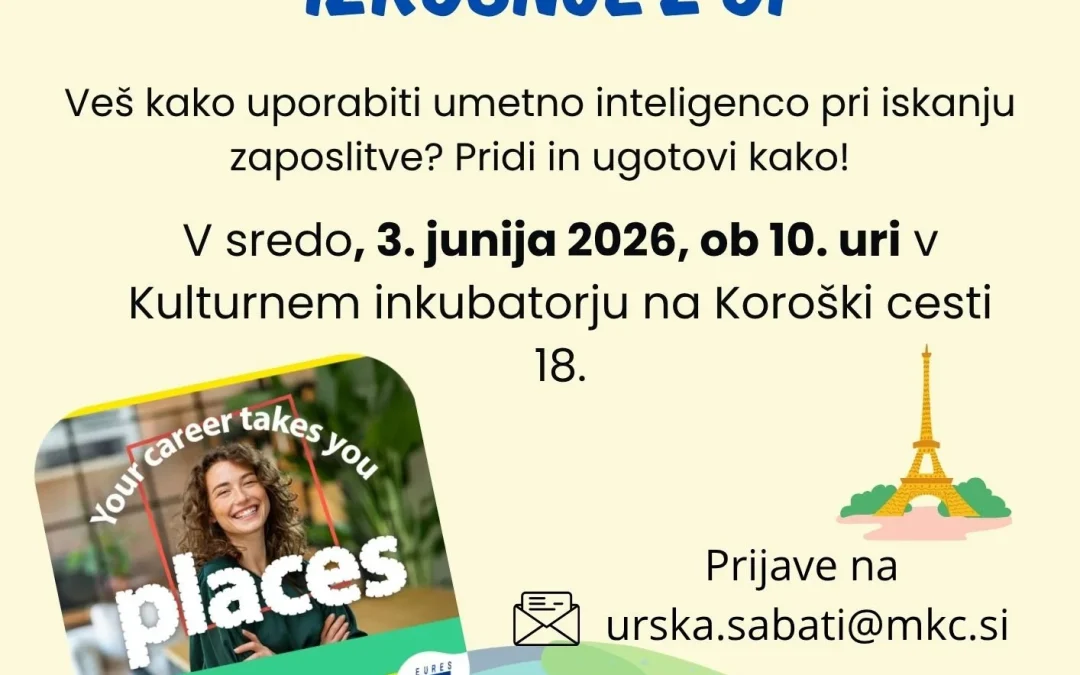 [DELAVNICA] Od vizije do mednarodne izkušnje z UI